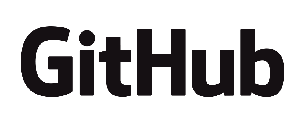GitHub logo. The logo is black type on a white background.
